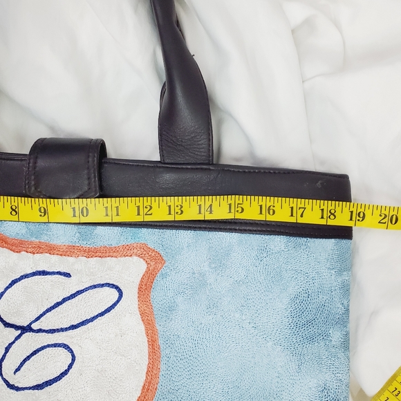 The Fairmont San Fransisco Hand Made in Kashmir Blue Tote Bag Purse - Picture 11 of 13